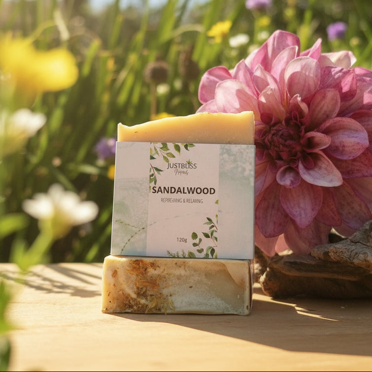 Sandalwood Soap Bar – Vegan, Creamy & Earthy Natural Cleanser - JUSTBLiSS Naturals