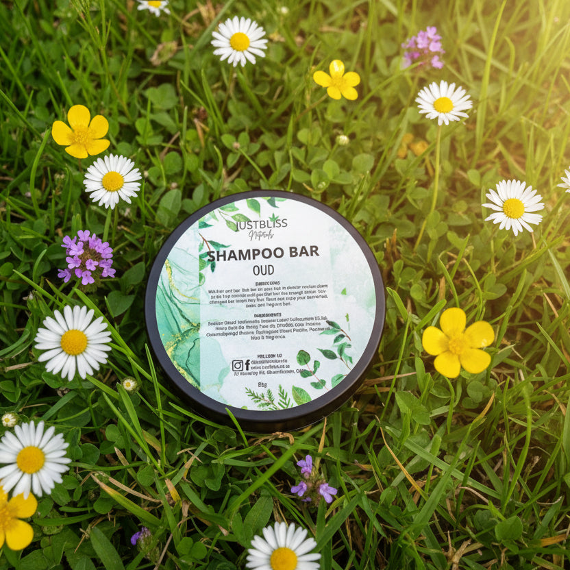 Eco - Friendly Shampoo Bar in Tin – Plant - Based, Travel - Ready Hair Care JUSTBLiSS Naturals