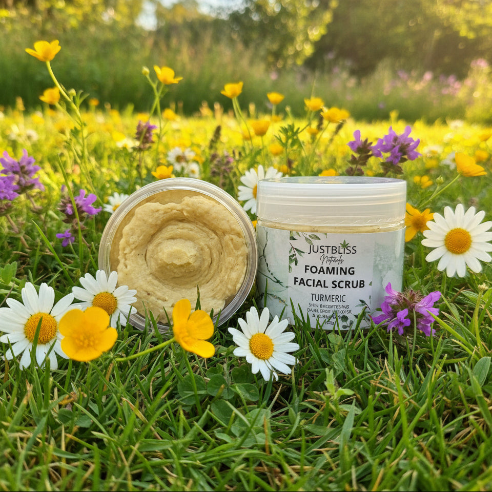 Turmeric Facial Scrub – Gentle Plant-Based Exfoliant for Radiant Skin - JUSTBLiSS Naturals