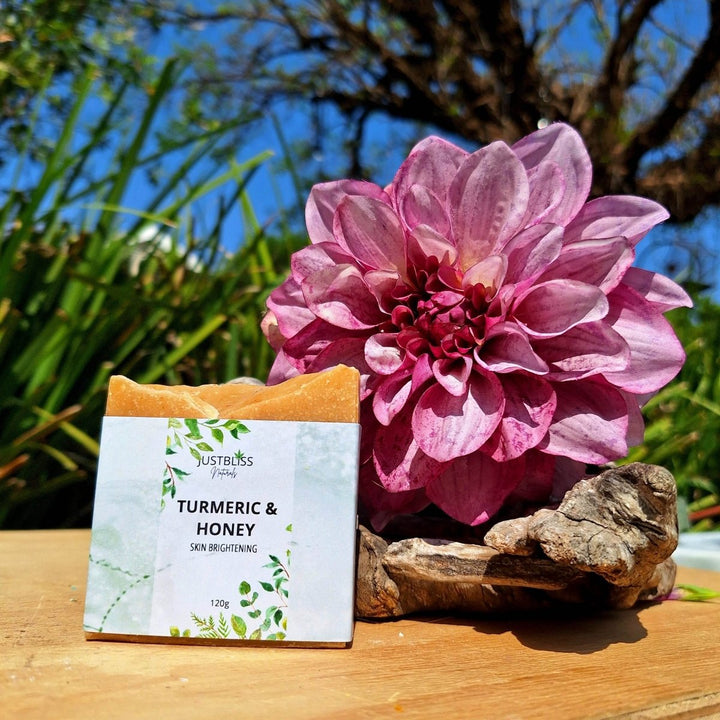Turmeric &amp; Honey Natural Soap Bar – Brightening, Moisturizing Cleanse JUSTBLiSS Naturals