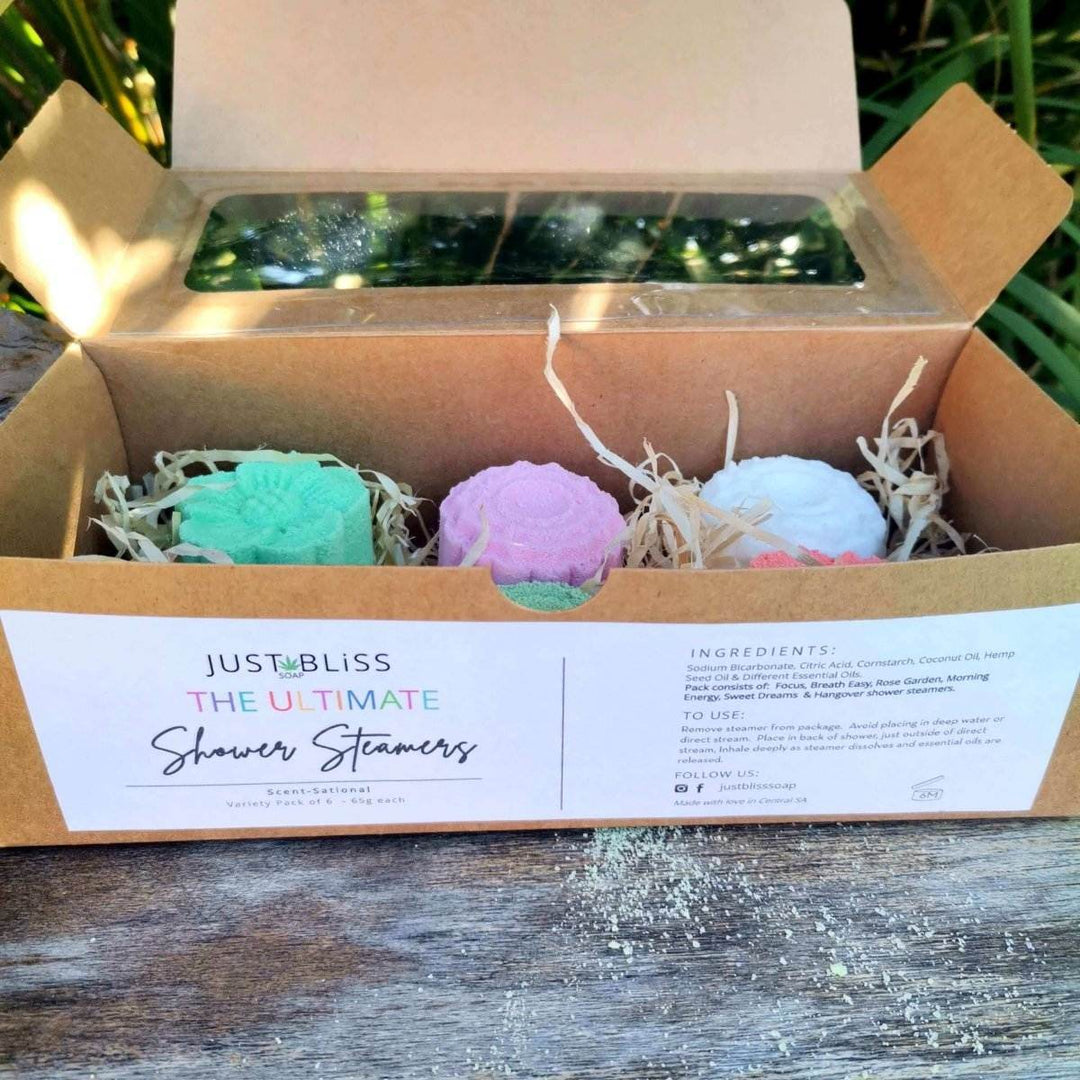 Ultimate Shower Steamer Gift Box – 6 Natural Aromatherapy Blends - JUSTBLiSS Naturals