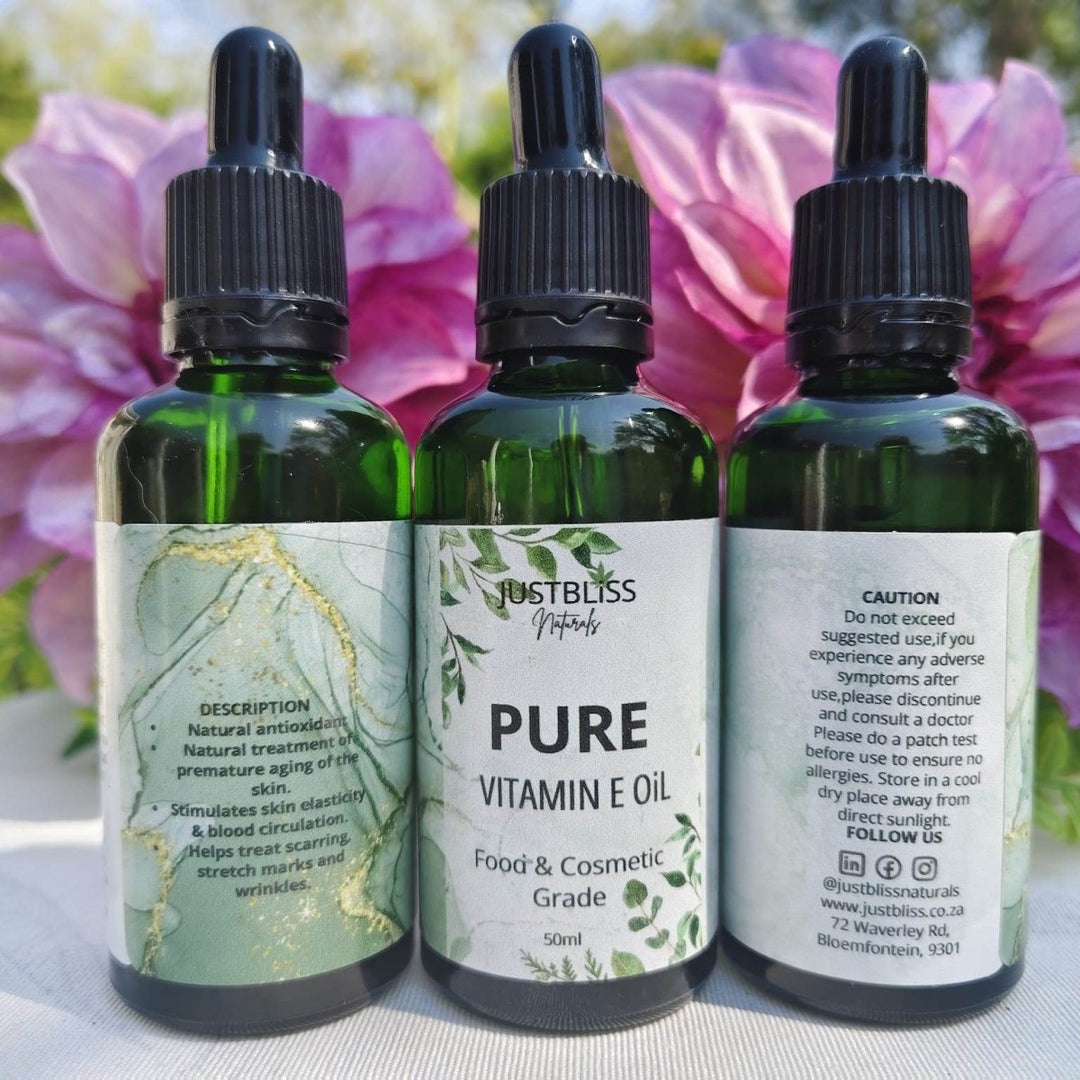 Vitamin E Oil 50ml – 100% Pure, Plant-Based Skin &amp; Hair Nourishment - JUSTBLiSS Naturals