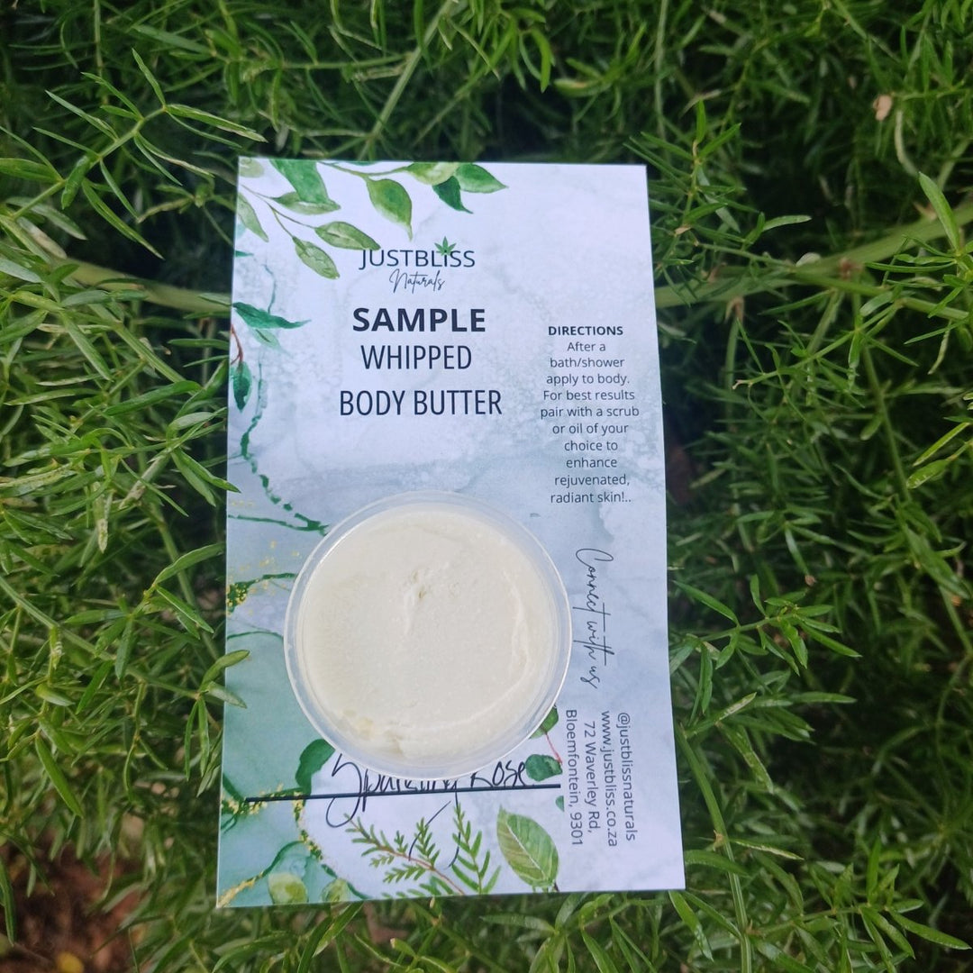 Whipped Body Butter Sample 15ml – Pure, Deep Hydration On-the-Go - JUSTBLiSS Naturals