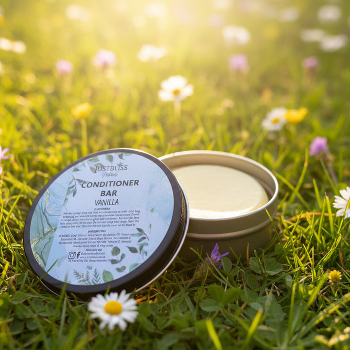 Nourishing Hair Conditioner Bar in Tin – Plant-Based, Zero Waste Care - JUSTBLiSS Naturals