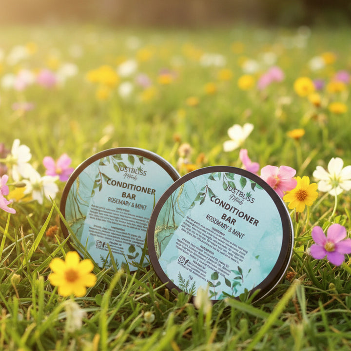 Nourishing Hair Conditioner Bar in Tin – Plant-Based, Zero Waste Care - JUSTBLiSS Naturals