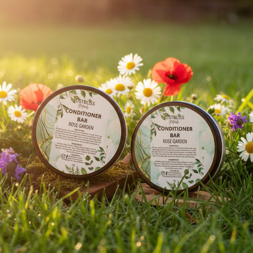 Nourishing Hair Conditioner Bar in Tin – Plant-Based, Zero Waste Care - JUSTBLiSS Naturals