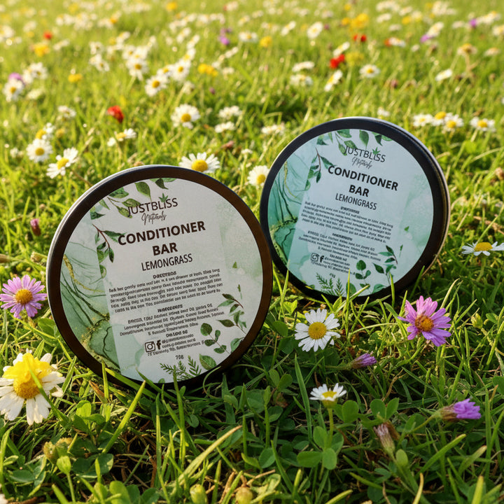 Nourishing Hair Conditioner Bar in Tin – Plant-Based, Zero Waste Care - JUSTBLiSS Naturals