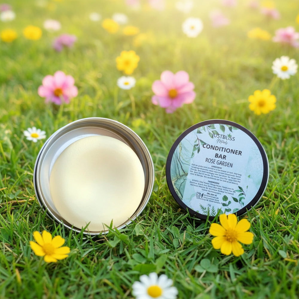 Nourishing Hair Conditioner Bar in Tin – Plant-Based, Zero Waste Care - JUSTBLiSS Naturals