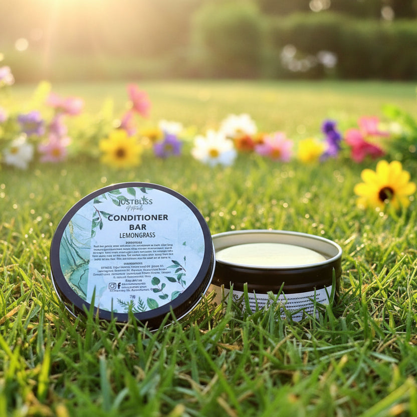 Nourishing Hair Conditioner Bar in Tin – Plant-Based, Zero Waste Care - JUSTBLiSS Naturals