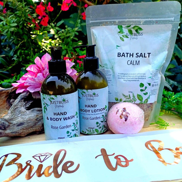 Bride To Be Pamper Gift Box – Natural Rose Spa Relaxation Set JUSTBLiSS Naturals