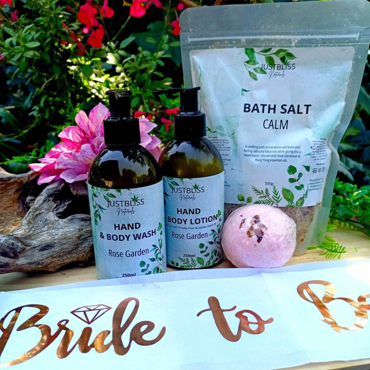 Bride To Be Pamper Gift Box – Natural Rose Spa Relaxation Set JUSTBLiSS Naturals