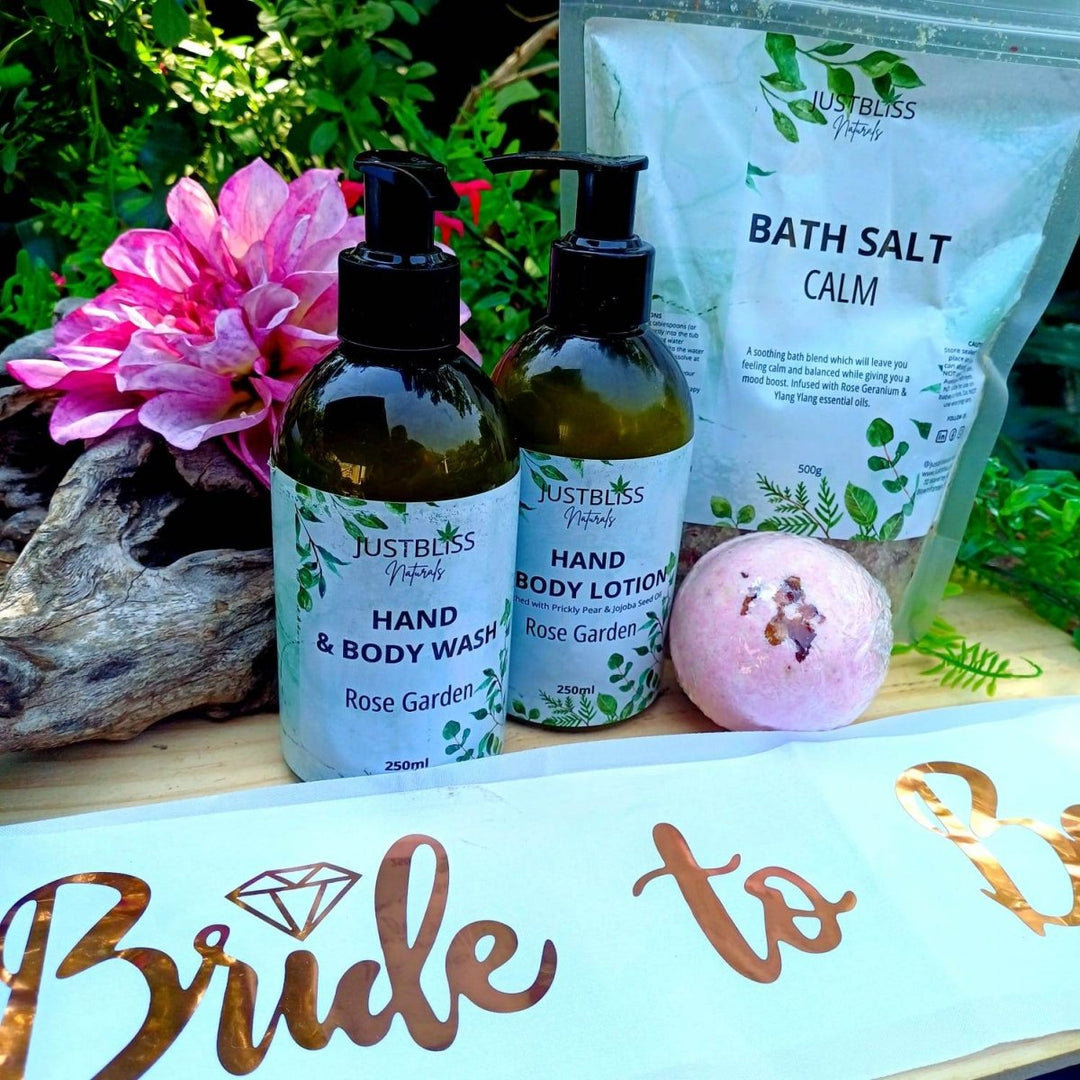 Bride To Be Pamper Gift Box – Natural Rose Spa Relaxation Set JUSTBLiSS Naturals