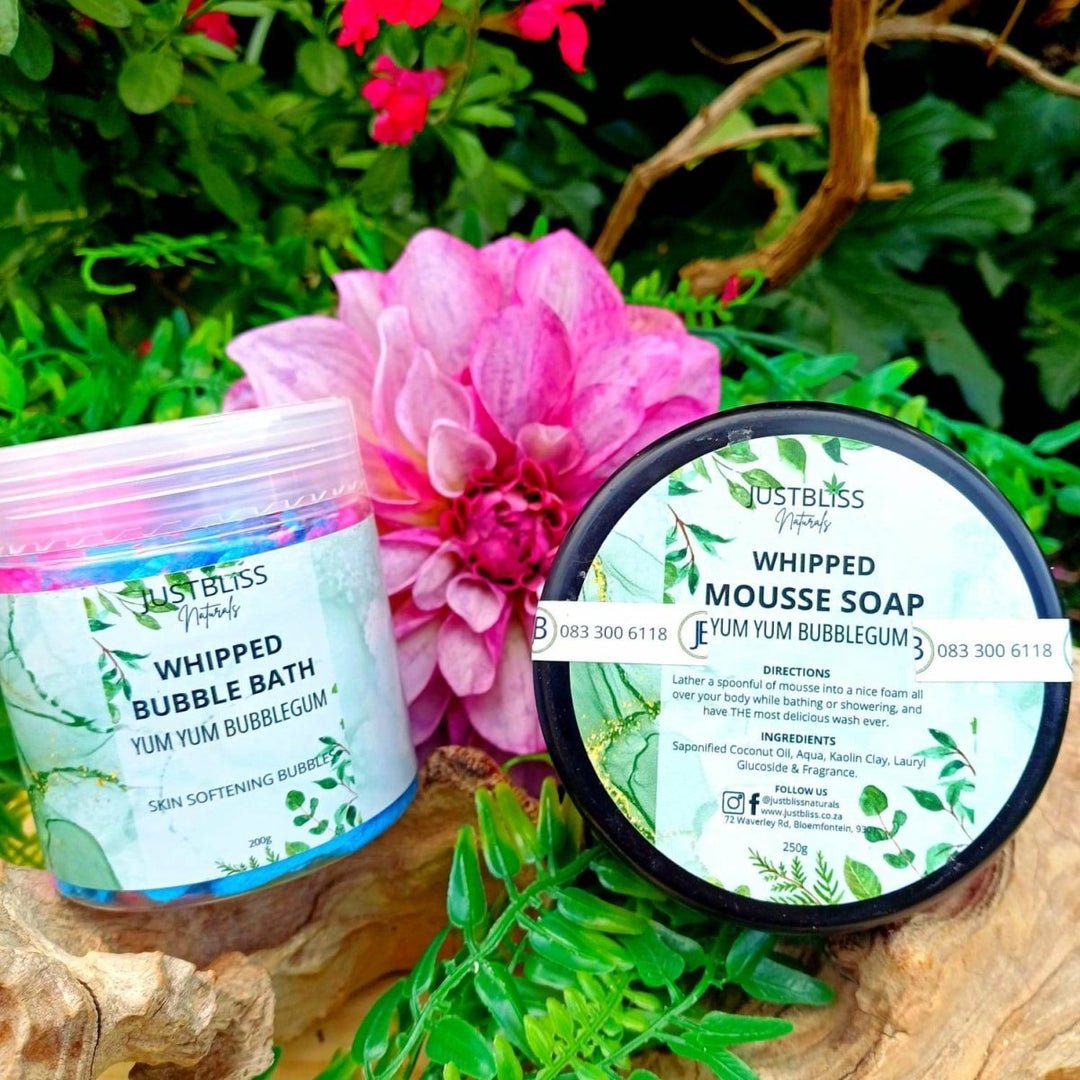 Bubblegum Bath & Shower Gift Set – Whipped Mousse & Bubble Bath Duo JUSTBLiSS Naturals