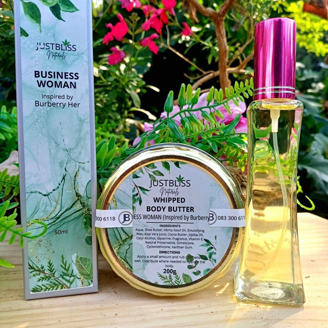 Business Woman Perfume & Whipped Body Butter Bundle – Empowering, Natural Care JUSTBLiSS Naturals