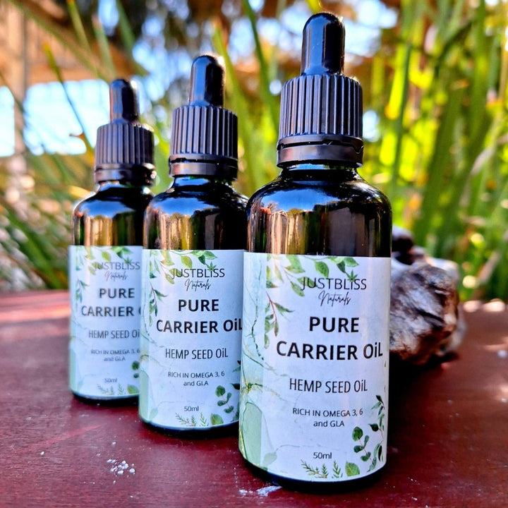 CARRIER OIL: Hemp Seed Oil - Cold - Pressed & Nutrient Rich - JUSTBLiSS Naturals