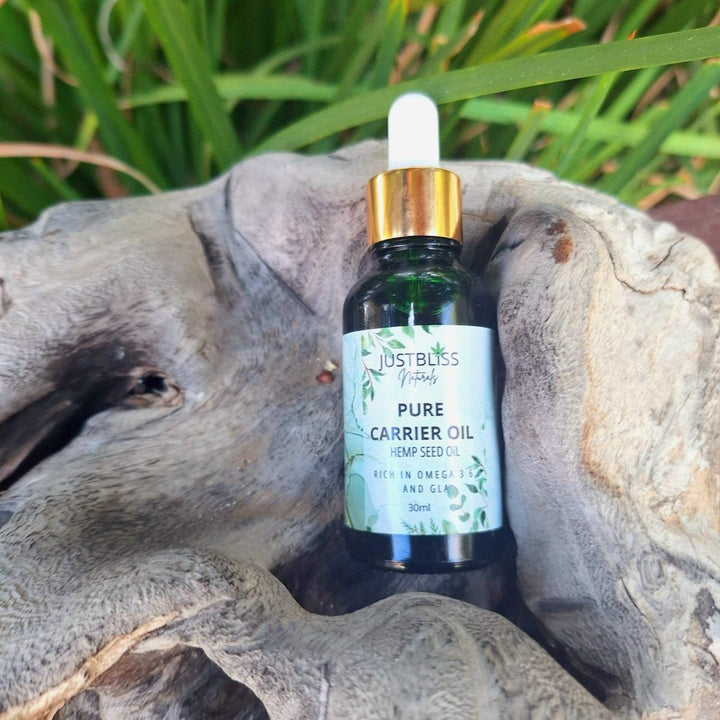 CARRIER OIL: Hemp Seed Oil - Cold - Pressed & Nutrient Rich - JUSTBLiSS Naturals
