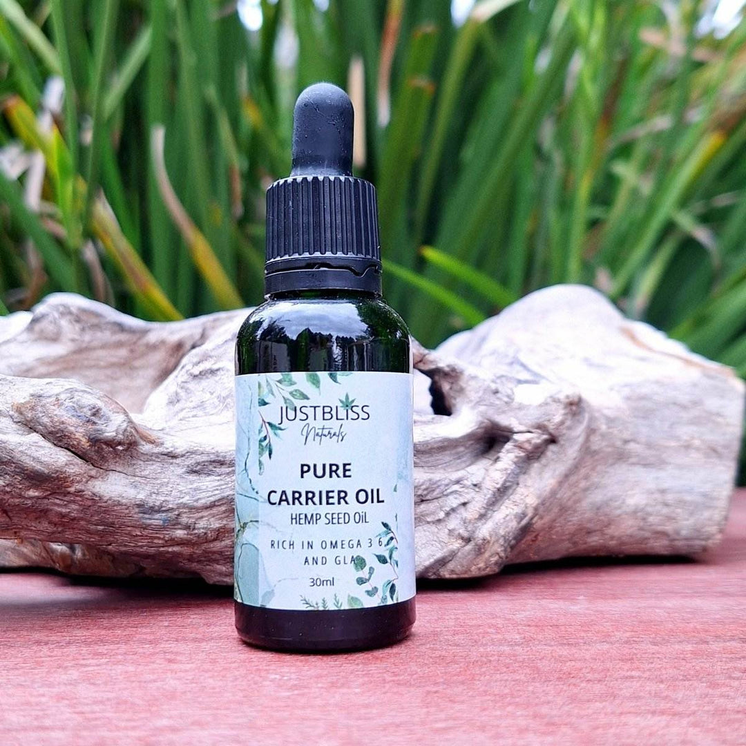 CARRIER OIL: Hemp Seed Oil - Cold - Pressed & Nutrient Rich - JUSTBLiSS Naturals