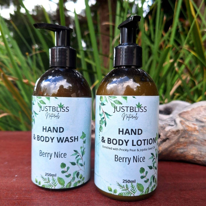 COMBO HAND WASH & LOTION: Nourish & Moisturize (250ml) - JUSTBLiSS Naturals