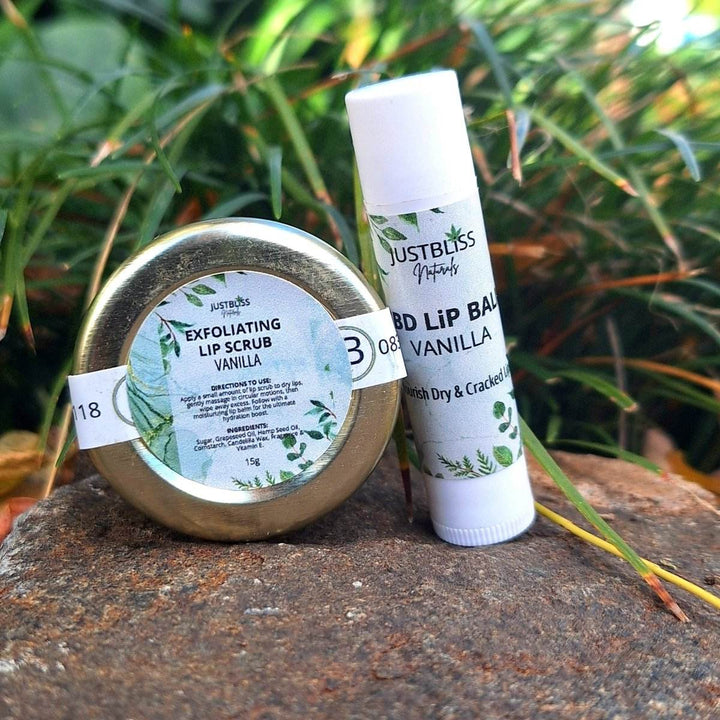 Lip Care Bundle – CBD Lip Balm & Exfoliating Lip Scrub - JUSTBLiSS Naturals