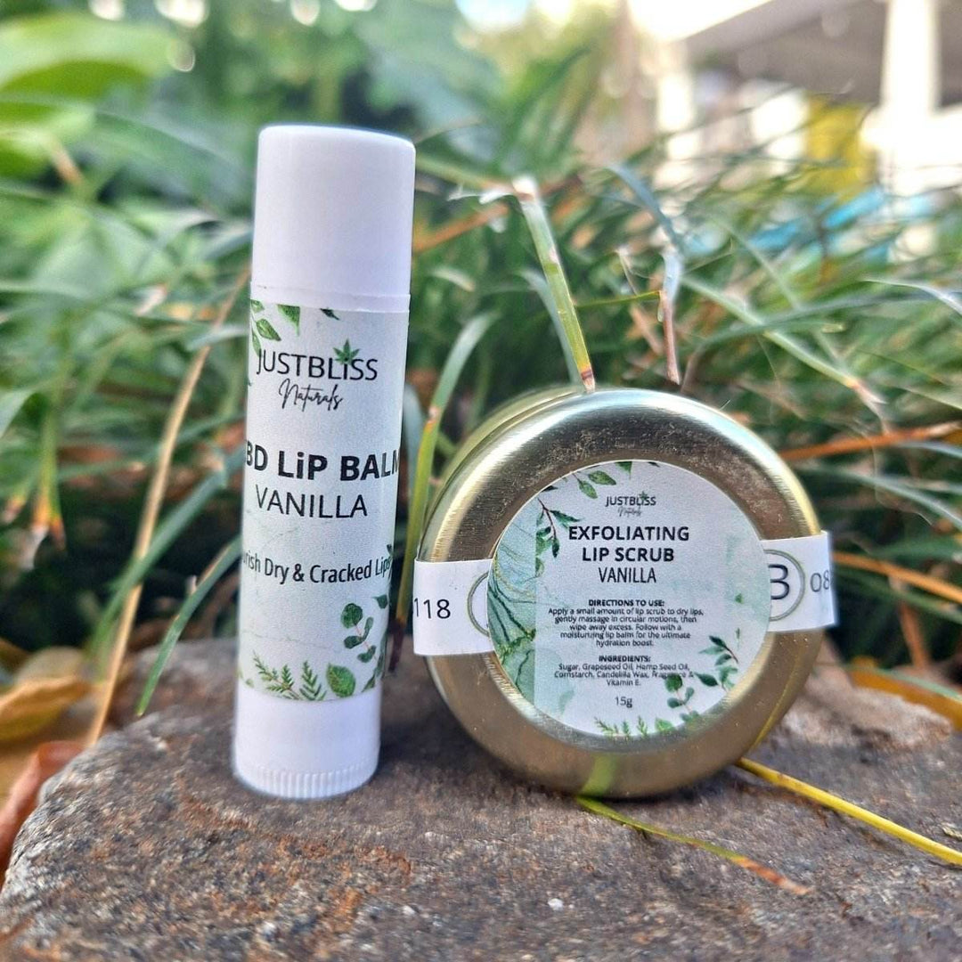 Lip Care Bundle – CBD Lip Balm & Exfoliating Lip Scrub - JUSTBLiSS Naturals