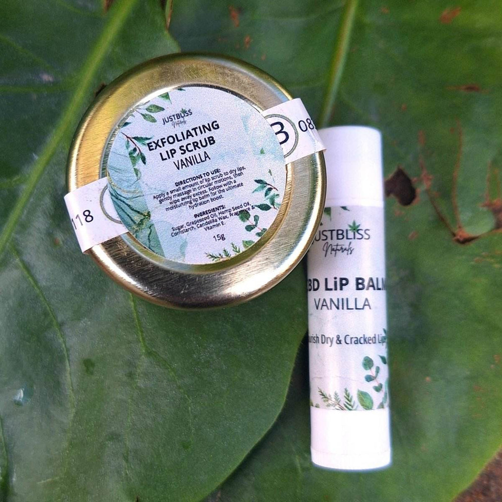 Lip Care Bundle – CBD Lip Balm & Exfoliating Lip Scrub - JUSTBLiSS Naturals