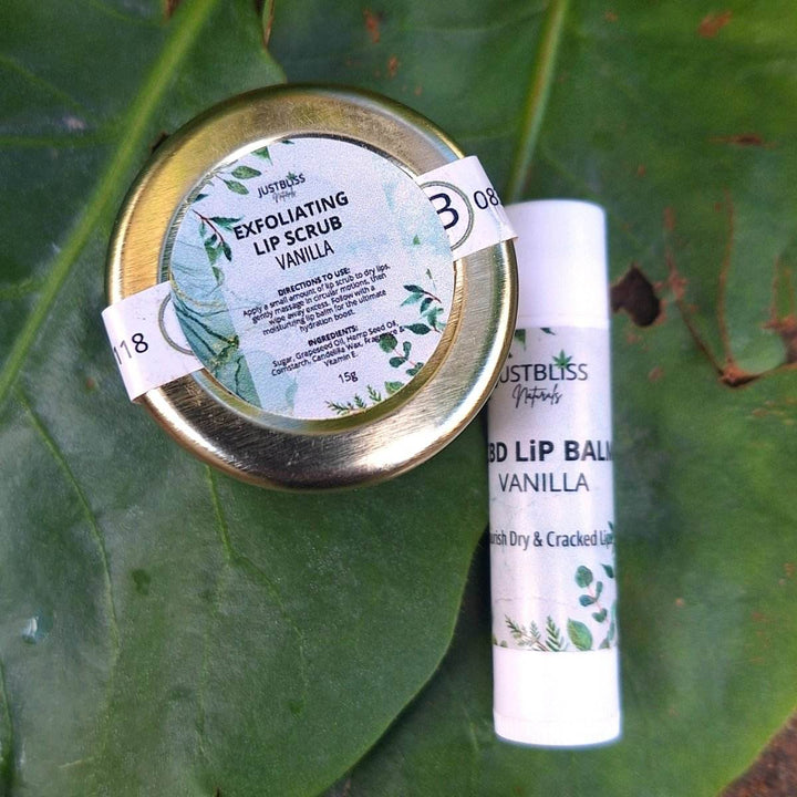 Lip Care Bundle – CBD Lip Balm & Exfoliating Lip Scrub - JUSTBLiSS Naturals