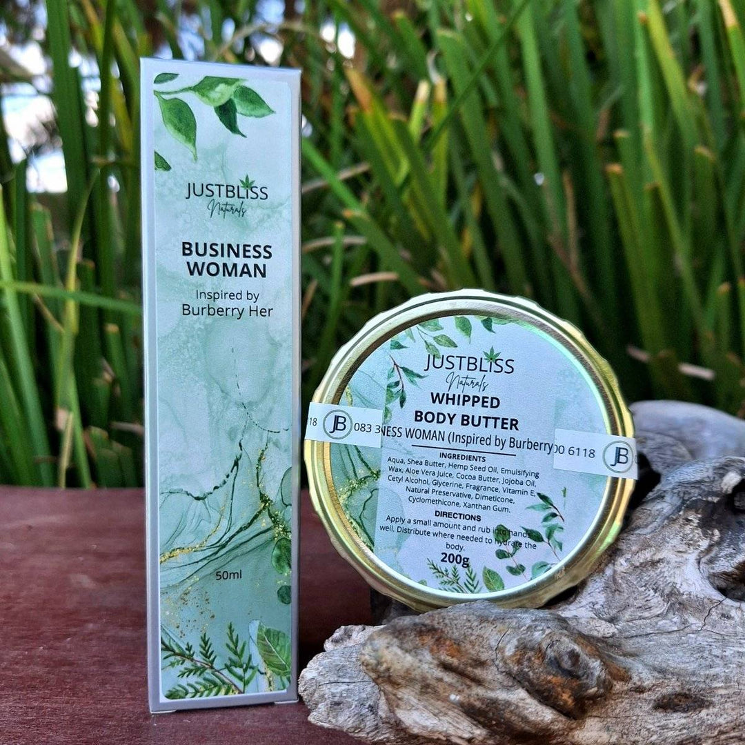 COMBO Floral Perfume & Whipped Body Butter, featuring sleek packaging showcasing sophistication and modern elegance.