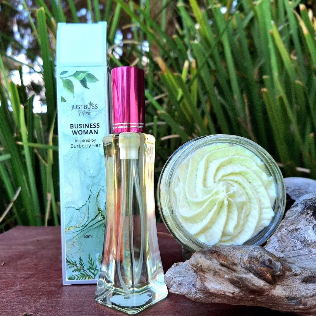 COMBO Floral Perfume & Whipped Body Butter, featuring fragrance and body butter for modern businesswomen.