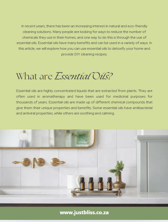 Detoxify Your Home Naturally – Essential Oils Cleaning Guide (Digital Download) JUSTBLiSS Naturals