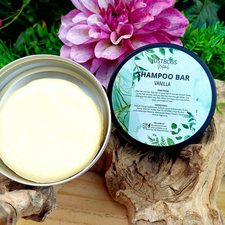 Eco - Friendly Shampoo Bar in Tin – Plant - Based, Travel - Ready Hair Care JUSTBLiSS Naturals