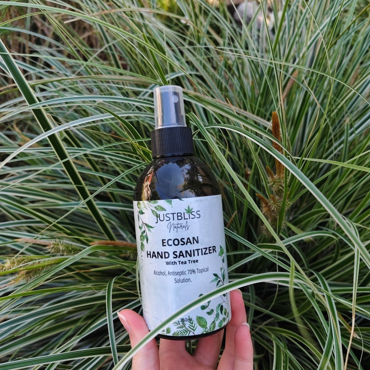 EcoSan 70% Alcohol Hand Sanitizer – Plant - Based with Tea Tree Oil JUSTBLiSS Naturals