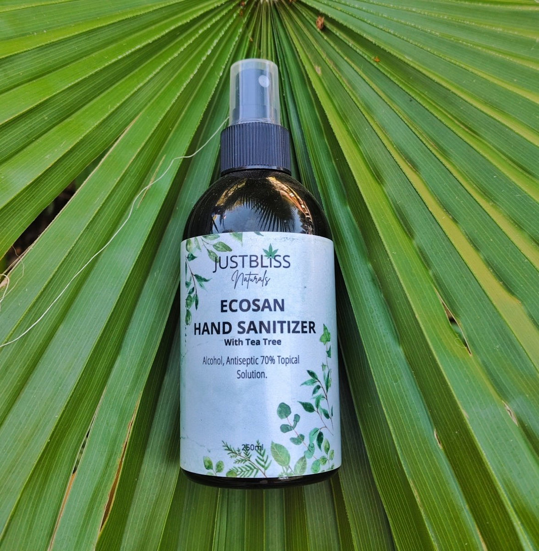 EcoSan 70% Alcohol Hand Sanitizer – Plant - Based with Tea Tree Oil JUSTBLiSS Naturals