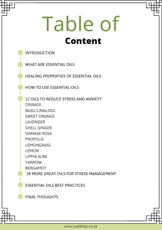 Essential Oils for Stress & Anxiety Relief – 20 - Page Digital Guide (A4 PDF) JUSTBLiSS Naturals