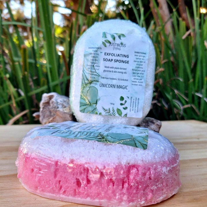Exfoliating Soap Sponge – Plant-Based Glycerin Cleanser for Smooth Skin - JUSTBLiSS Naturals