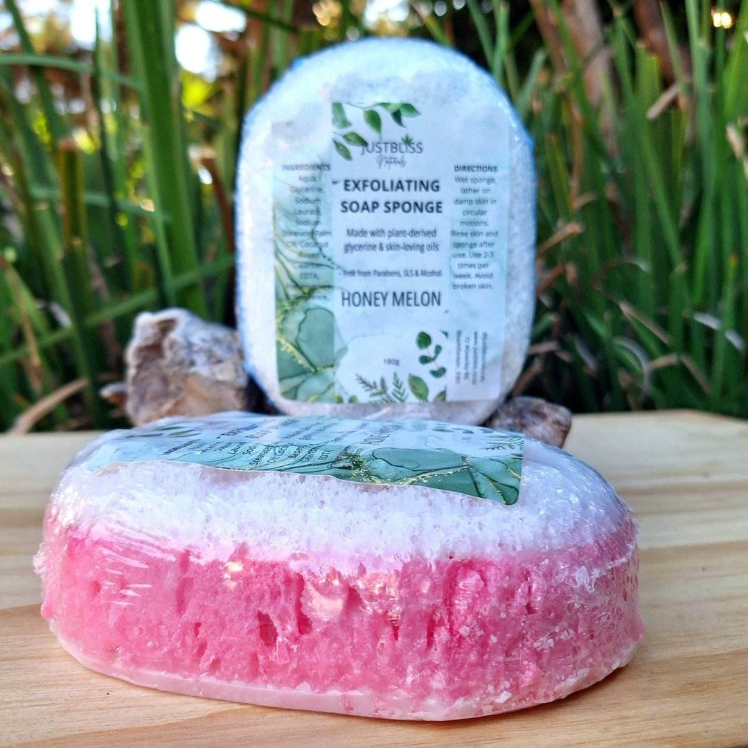 Exfoliating Soap Sponge – Plant-Based Glycerin Cleanser for Smooth Skin - JUSTBLiSS Naturals
