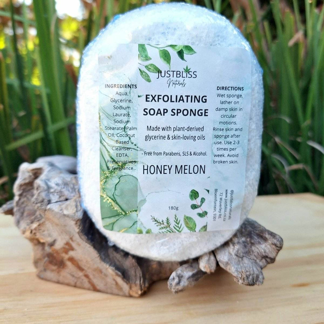 Exfoliating Soap Sponge – Plant-Based Glycerin Cleanser for Smooth Skin - JUSTBLiSS Naturals