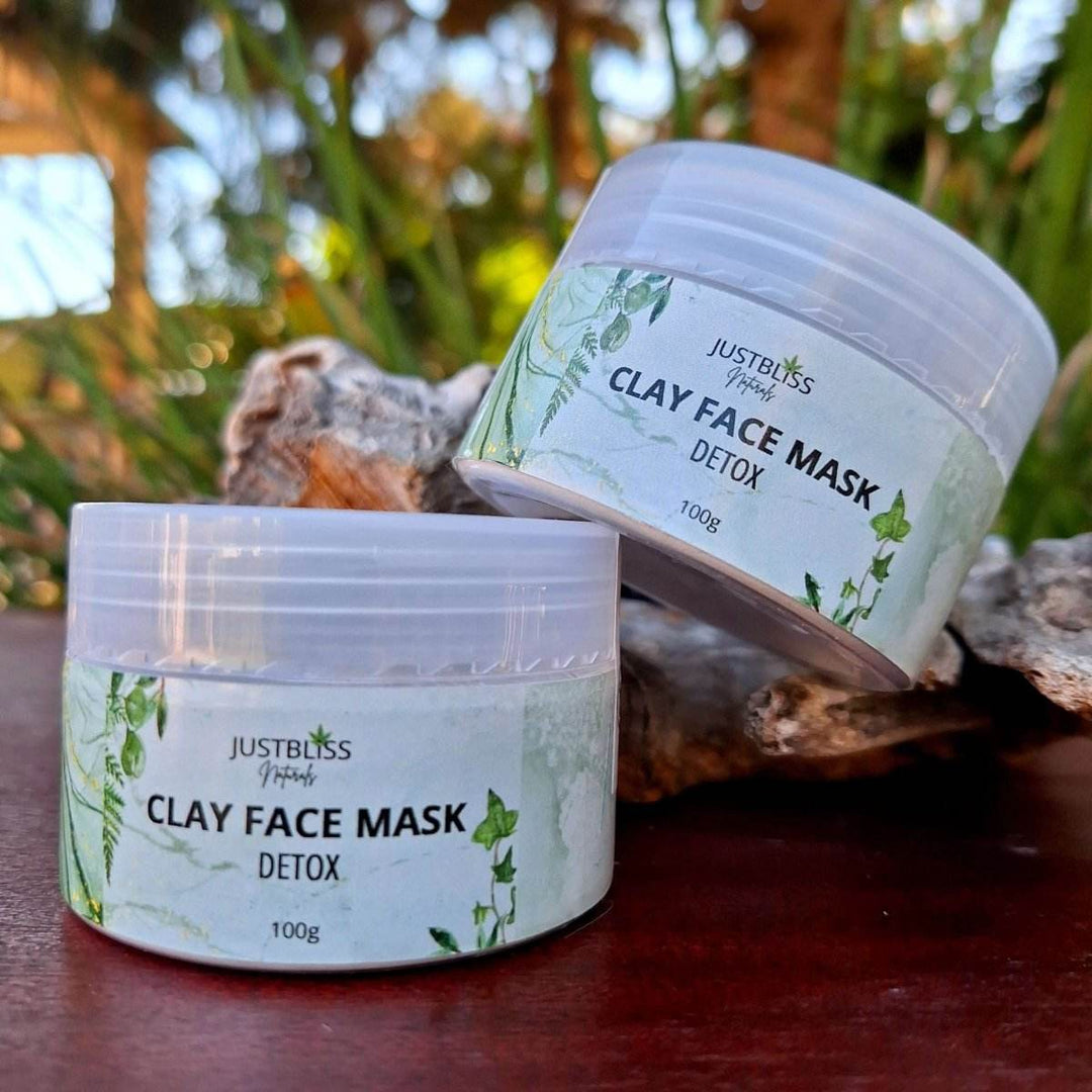 FACE: CLAY FACE MASK: Detox - Deep Cleanse & Pore Purifying - JUSTBLiSS Naturals