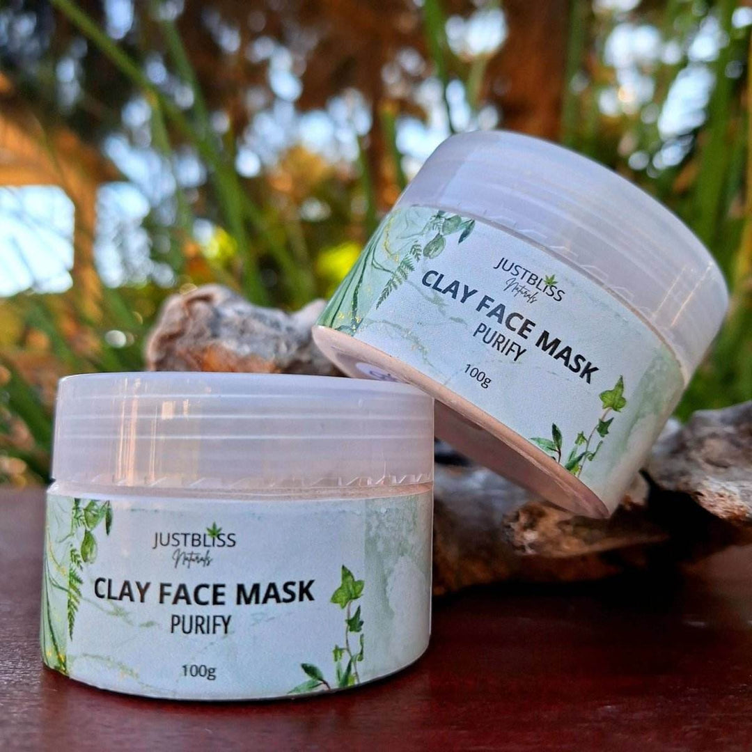 FACE: CLAY FACE MASK: Purify - Detox, Brighten & Renew Naturally - JUSTBLiSS Naturals