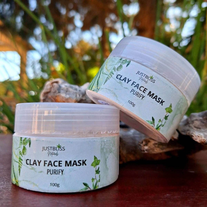 FACE: CLAY FACE MASK: Purify - Detox, Brighten & Renew Naturally - JUSTBLiSS Naturals