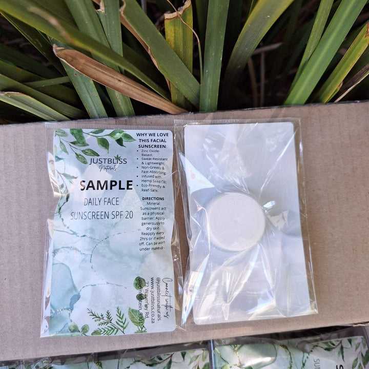 FACE: Daily Face Sunscreen (SPF 20) Sample - JUSTBLiSS Naturals