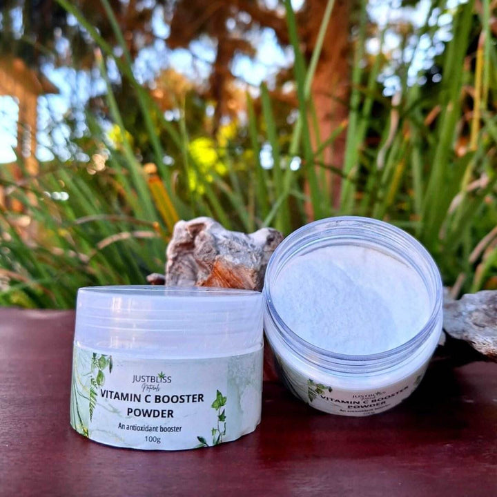 FACIAL: Vitamin C Powder (50g) - Fresh, Powerful, Long - Lasting & Glow - Boosting - JUSTBLiSS Naturals