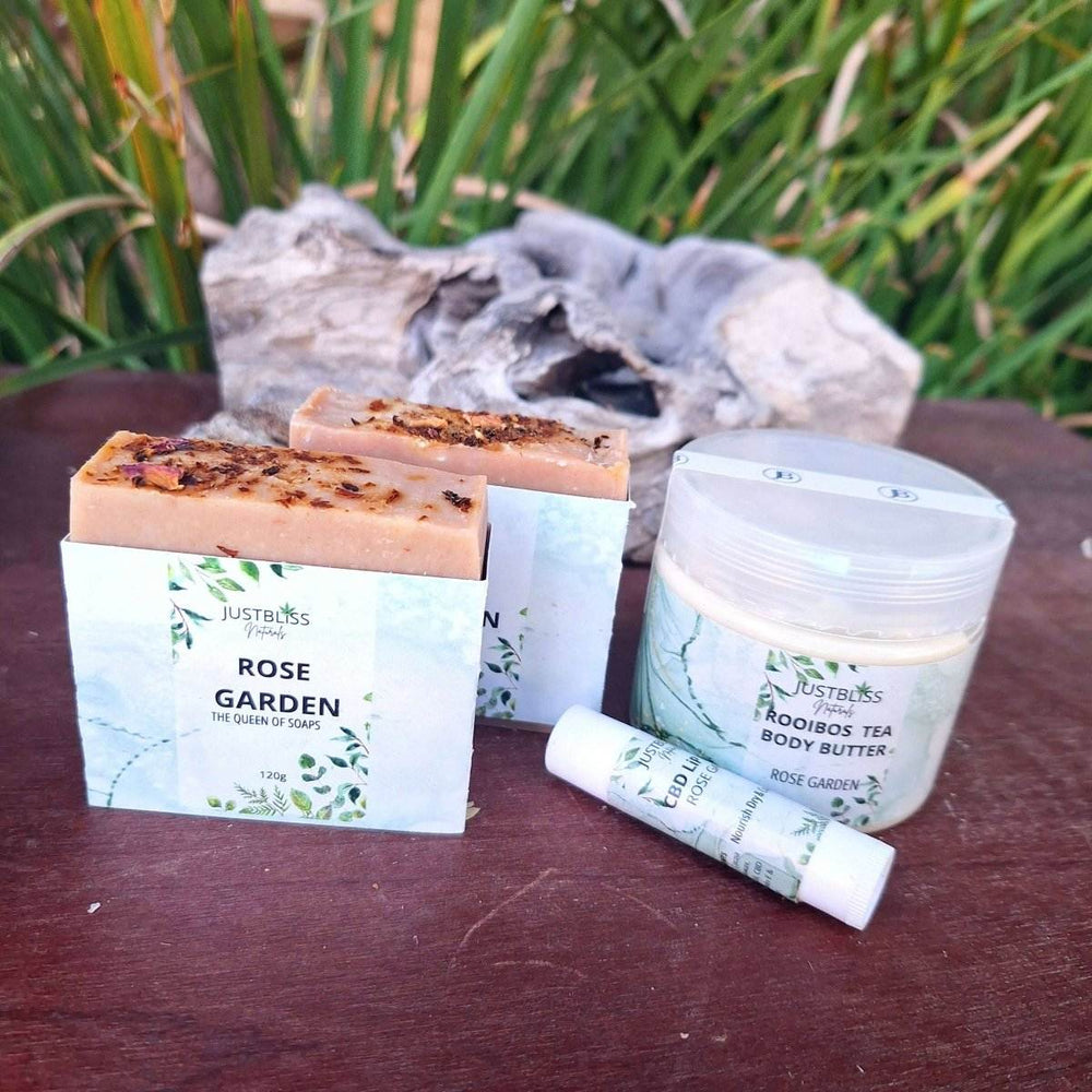 GIFT BOX: Geranium Essential Oil Bath, Body & Lip Gift Box - JUSTBLiSS Naturals