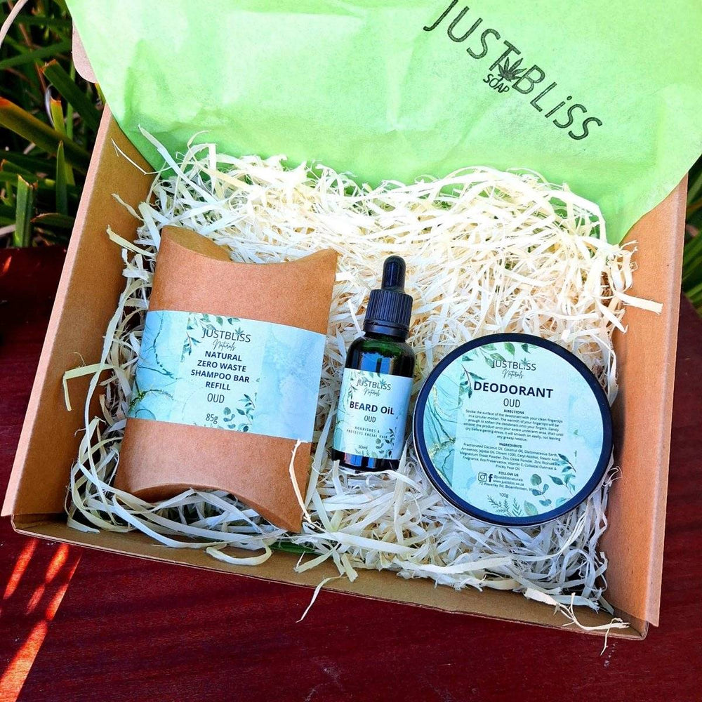 GIFT BOX: Oud Gift Box 3 - Luxurious Hair, Beard & Body Care - JUSTBLiSS Naturals