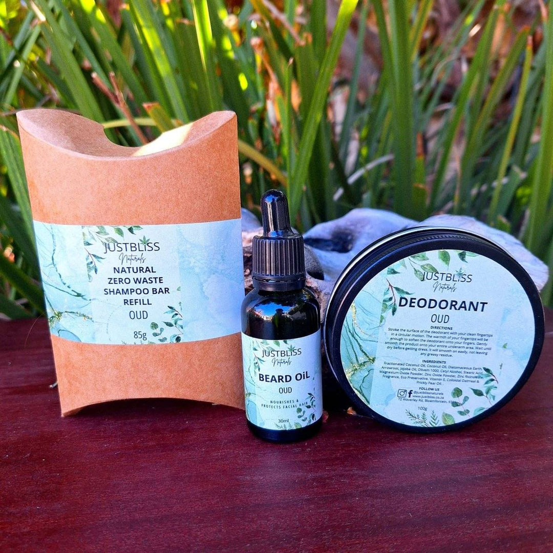 GIFT BOX: Oud Gift Box 3 - Luxurious Hair, Beard & Body Care - JUSTBLiSS Naturals