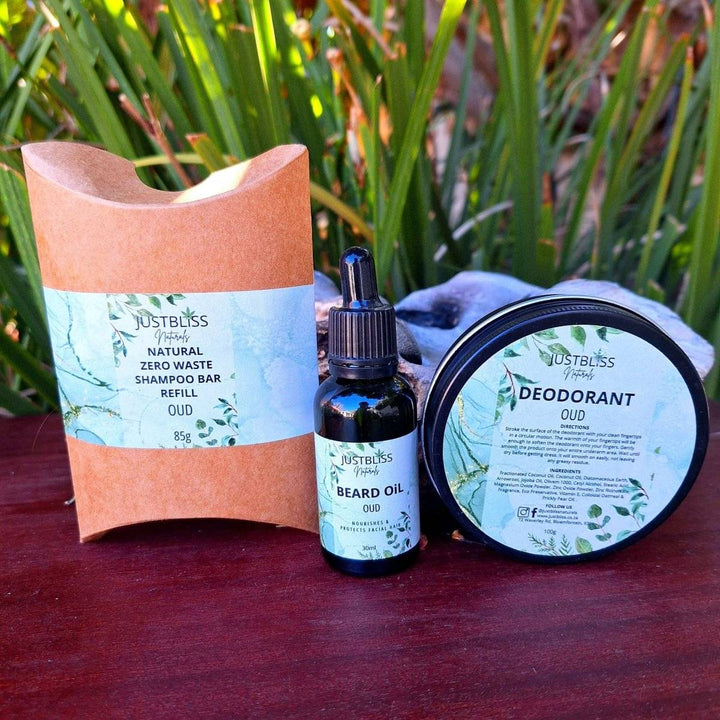 GIFT BOX: Oud Gift Box 3 - Luxurious Hair, Beard & Body Care - JUSTBLiSS Naturals