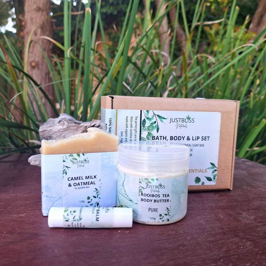 GIFT BOX: Pure Unscented Bath, Body & Lip Gift Box - JUSTBLiSS Naturals