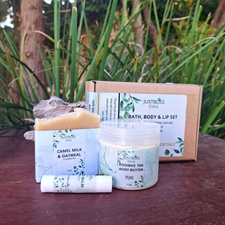 GIFT BOX: Pure Unscented Bath, Body & Lip Gift Box - JUSTBLiSS Naturals