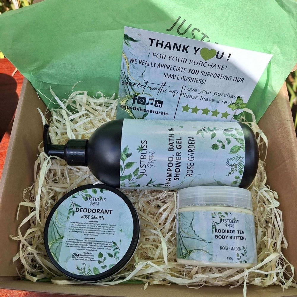 GIFT BOX: Rose Garden Gift Box 3 - A Floral Trio for Everyday Elegance - JUSTBLiSS Naturals