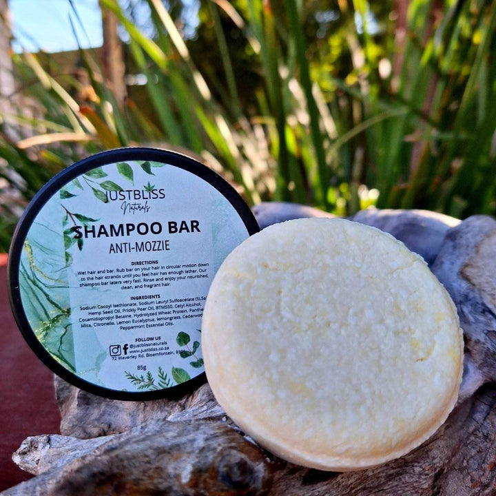Eco-friendly Shampoo Bar in reusable tin with plant-based ingredients for all hair types.