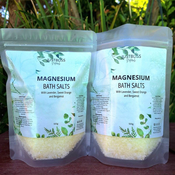 Magnesium Bath Salt with Lavender and Rosemary for Relaxation and Skin Rejuvenation.